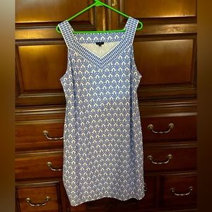 Blue and White Shift Dress NWOT XLP